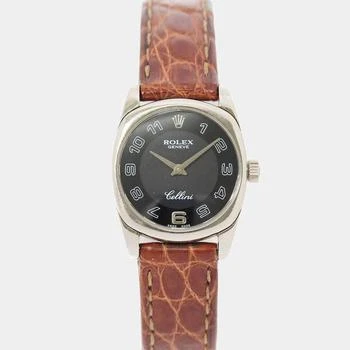 推荐Rolex Black 18K White Gold Cellini 6229 Women's Wristwatch 24 mm商品