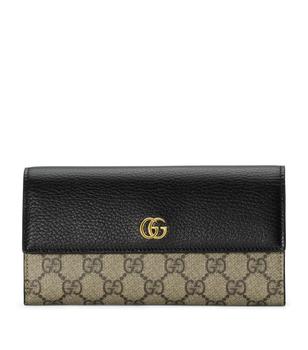 Gucci | Leather-Canvas GG Marmont Continental Wallet商品图片,