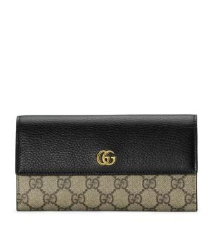 Gucci | Leather-Canvas GG Marmont Continental Wallet 