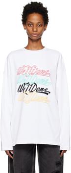 We11done | White Rainbow Long Sleeve T-Shirt商品图片,3折