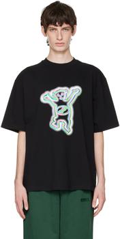 We11done | Black Colorful Teddy T-Shirt商品图片,3.7折
