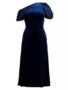 商品Tadashi Shoji | Satin-Embellished Velvet Gown,商家Saks Fifth Avenue,价格¥3308图片