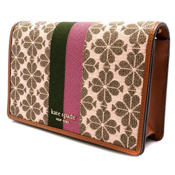 kate spade bag链条包, Kate Spade | Ladies Spade Flower Jacquard Stripe Chain Wallet - Pink商品图片 6.4折