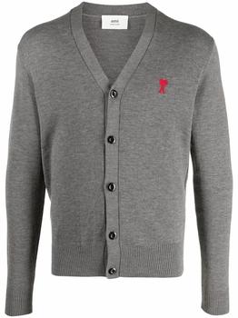 ami毛衣真假, AMI | Ami Alexandre Mattiussi Men's  Grey Wool Cardigan商品图片 9折