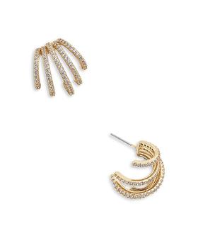 商品BAUBLEBAR | Abby Crystal Multirow Hoop Earrings,商家Bloomingdale's,价格¥285图片