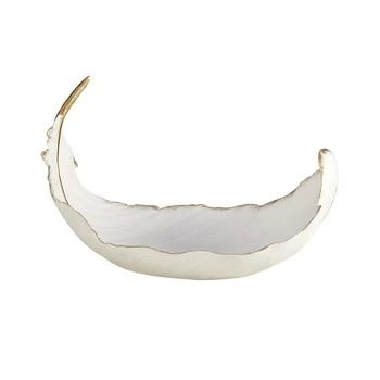 CosmoLiving | by Cosmopolitan White Resin Glam Decorative Bowl, 8 x 13 x 8,商家Macy's,价格¥637