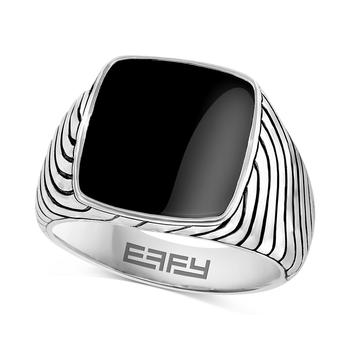 商品EFFY® Men's Onyx Ring in Sterling Silver图片