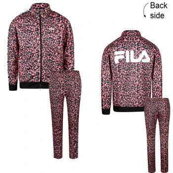 推荐Animal print logo jacket and leggings set in pink商品