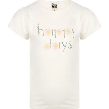 推荐Happy days embroidered flowers t shirt in white商品