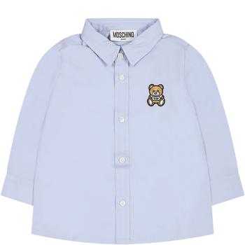 商品Moschino | Moschino Light Blue Shirt For Baby Boy With Teddy Bear,商家Italist,价格¥1169图片