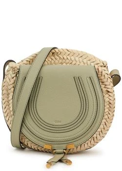 推荐Marcie raffia and leather saddle bag商品