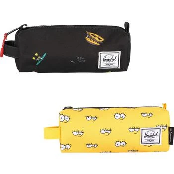 Herschel Supply | Airplanes and simpson print pencil case set in black and yellow,商家BAMBINIFASHION,价格¥425