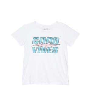 The Original Retro Brand, The Original Retro Brand | Cotton Good Vibes Lightning Bolt Crew Neck Tee (Big Kids)商品图片 5折