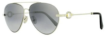 推荐Omega Women's Pilot Sunglasses OM0031H 18C Rhodium/Black 61mm商品