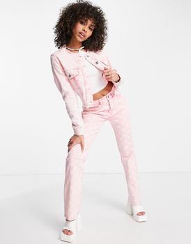 Juicy Couture | Juicy Couture monogram jacquard  denim jeans in pink商品图片,4.4折×额外9.5折, 额外九五折