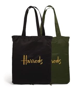 Harrods | Recycled Classic Logo Pocket Shopper Bag (Set of 2) 