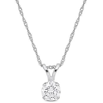 Mimi & Max | Mimi & Max 1/2ct TDW Lab-Grown Diamond Solitaire Pendant with Chain in 14k White Gold,商家Premium Outlets,价格¥1973