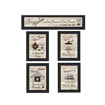 Trendy Décor 4U | Kitchen Friendship Collection II 5-Piece Vignette by Millwork Engineering, Black Frame, 33" x 11",商家Macy's,价格¥2178