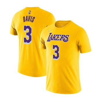 lakers评价, NIKE | Men's Anthony Davis Gold Los Angeles Lakers Diamond Icon Name Number T-shirt商品图片 