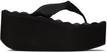 alexander wang鞋真假, Alexander Wang | Black Warp Flip Flop Sandals商品图片 7.5折