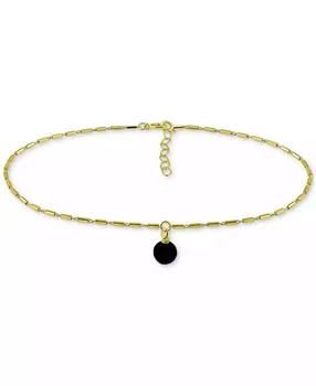 Giani Bernini | Onyx Dangle Cylinder Link Ankle Bracelet in 18k Gold-Plated Sterling Silver, Created for Macy's,商家Macy's,价格¥309