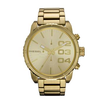 diesel手表北京, Diesel | Diesel Men's Double Down Chronograph, Gold-Tone Stainless Steel Watch商品图片 3.5折