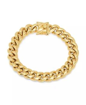 STEELTIME | Men's 18k gold Plated Stainless Steel Miami Cuban Chain Link Style Bracelet with 12mm Box Clasp Bracelet,商家Macy's,价格¥354