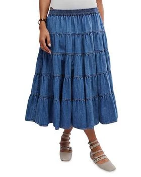 Free People | Full Swing Chambray Midi Skirt 