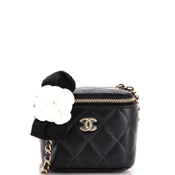 [二手商品] Chanel | Camellia Bow Vanity Case with Chain Quilted Lambskin Mini,商家Premium Outlets,价格¥18991