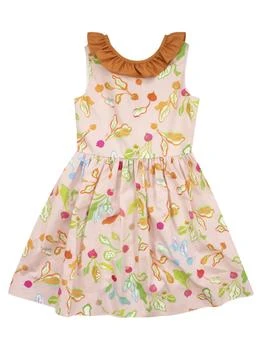 推荐Il Gufo Sleeveless Dress With Print And Ruffles商品