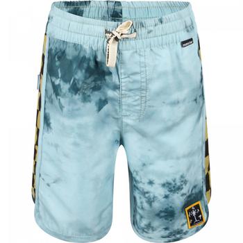 monster, Munster | Tie dye logo swimming shorts with checked detailing in blue商品图片 4.4折起×额外7.5折, 额外七五折