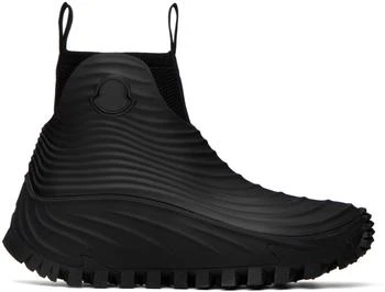 Moncler | Black Aqua High Rain Boots,商家Ssense US,价格¥3688