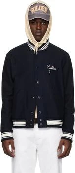 推荐Navy Slim-Fit Bomber Jacket商品