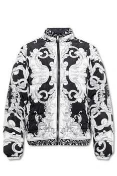 推荐Versace Baroque Pattern Zipped Reversible Down Jacket商品