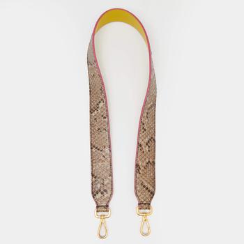 芬迪围巾是什么牌子, [二手商品] Fendi | Fendi Beige/Brown Python Strap You Shoulder Strap商品图片 7折, 满1件减$100, 满减