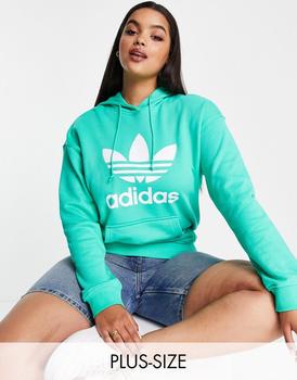 美国adidas plus, Adidas | adidas Originals Plus large logo hoodie in green商品图片 