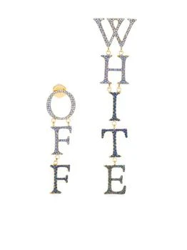 推荐OFF-WHITE Pavè Pendant Earrings With Blue Logo商品