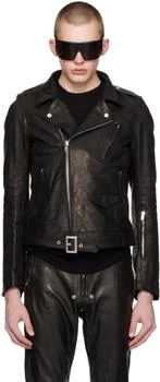 Rick Owens | Black Lukes Stooges Leather Jacket,商家Ssense US,价格¥31528
