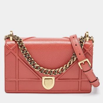 Dior | Dior Red Leather Small Diorama Shoulder Bag 