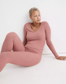 推荐Ribbed Notch-Front Pajama Tee商品