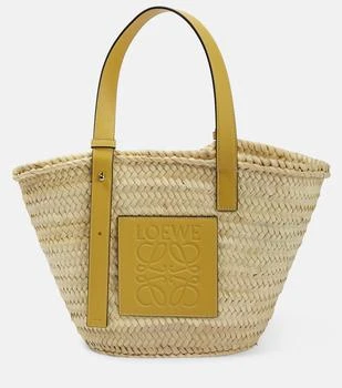 推荐x Howl's Moving Castle Medium leather-trimmed basket tote商品