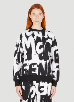 Alexander McQueen | Graffiti Logo Print Sweatshirt in Black商品图片,3折