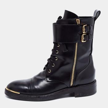 lv长筒靴, [二手商品] Louis Vuitton | Louis Vuitton Black Leather Diplomacy Ranger Combat Boots Size 39商品图片 9.6折, 满1件减$100, 满减