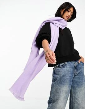 ASOS | ASOS DESIGN raw edge scarf in lilac 6.2折, 独家减免邮费