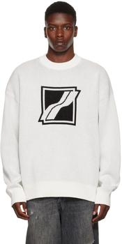 We11done | White Jacquard Sweater商品图片,5.9折