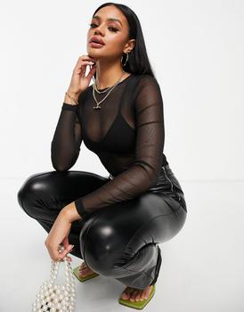 商品ASOS | ASOS DESIGN mesh bodysuit in black,商家ASOS,价格¥138图片