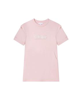 Chloé | Kids Short-sleeved Dress In Pink Fleece Cotton商品图片,