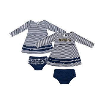 Colosseum | Girls Infant Navy Michigan Wolverines Whoville Dress and Bloomer Set商品图片,
