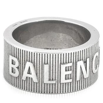 Balenciaga | Shiny Silver Force Striped Ring,商家Jomashop,价格¥1739