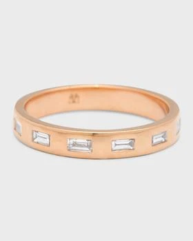 Walters Faith | Ottoline Rose Gold Band Ring with Gypsy-Set Baguettes,商家Neiman Marcus,价格¥21036